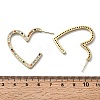Heart Brass Micro Pave Cubic Zirconia Stud Earrings EJEW-F395-01B-5