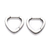 Tarnish Resistant 304 Stainless Steel Heart Huggie Hoop Earrings STAS-J033-15P-1