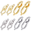 SUPERFINDINGS 8 Sets 4 Styles Rack Plating Brass Fold Over Clasps KK-FH0009-91-1