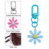 12Pcs 12 Colors Resin/Acrylic Pendants Keychains KEYC-BY0001-01-4