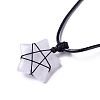 Adjustable Natural Quartz Crystal Star Pendant Necklace NJEW-B086-03H-3