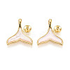 Brass with Shell Enamel Cup Pearl Peg Bails Pin Pendants KK-T079-12G-1