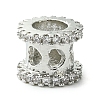 Rack Plating Brass Micro Pave Clear Cubic Zirconia European Beads KK-G501-07P-1
