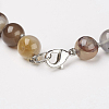 Natural Dyed Agate Beads Necklaces NJEW-F139-10mm-15-5