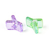 UV Plating Transparent Acrylic European Beads OACR-M027-02Y-3