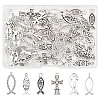 60Pcs 6 Styles Ocean Tibetan Style Alloy Pendants FIND-YW0012-44-1