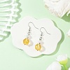 Brass Synthetic Citrine Dangle Earrings EJEW-JE06588-03-1