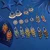 9Pairs 9 Style Horse Eye & Ring & Coin Chandelier Earrings EJEW-SW00010-4