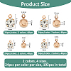 192Pcs 4 Styles Brass & Glass Pendants FIND-FH0011-98B-2