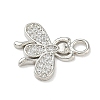 Brass Micro Pave Clear Cubic Zirconia Pendants KK-H528-05A-P-2