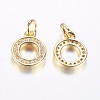 Long-Lasting Plated Brass Micro Pave Cubic Zirconia Charms X-ZIRC-F069-35G-2