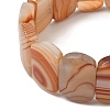 Natural Banded Agate Beads Stretch Bracelets for Women Men BJEW-I323-02W-3