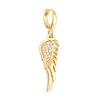 Brass with Cubic Zirconia Pendants KK-G496-07G-1