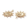 Brass Micro Pave Clear Cubic Zirconia Pendants KK-C100-19G-G-2