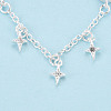 925 Sterling Silver Micro Pave Clear Cubic Zirconia Chain Extenders STER-N016-54S-4