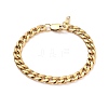 Woman's 304 Stainless Steel Cuban Link Chain Bracelets BJEW-JB05611-01-1