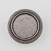 Vintage Alloy Brooch Cabochon Bezel Settings PALLOY-O038-20AS-2