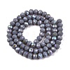 Electroplate Opaque Solid Color Glass Beads Strands LS-EGLA-A044-P6mm-L10-3