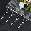 4Pcs Cross with Jesus Alloy Charm Bracelets BJEW-DC0001-09-4