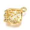 Brass Micro Pave Cubic Zirconia Pendants KK-D385-02G-04-2