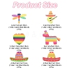 12Pcs 6 Styles Rainbow Color Printed Acrylic Pendants Sets OACR-FS0002-10-4