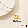 Vintage Stainless Steel Heart Pendant Lock Collarbone Chain Necklace for Women KO0043-2-1