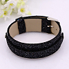 Snake Print PU Glittering Leather Watch Band Bracelets X-BJEW-J031A-04-1