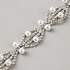 1 Yard Flower with Horse Eye Alloy Rhinestone Link Chains LCHA-GF0001-01B-1