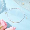 Natural Round Rose Quartz Beads Braided Bead Bracelets for Women BJEW-JB11655-07-1
