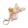 Letter A Resin & Butterfly Acrylic Pendant Keychain KEYC--JKC00932-4