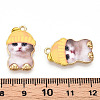 Printed Light Gold Tone Alloy Pendants LS-ENAM-N056-208E-3