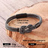 Braided Knot Nylon Cord Bracelets with 304 Stainless Steel Magnetic Clasps for Men UA2967-14-1