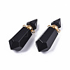Faceted Natural Obsidian Pendants G-T131-15A-2