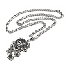 304 Stainless Steel Enamel Pendant Necklaces for Women Men NJEW-G123-09P-3