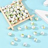 Floral Printed Porcelain Beads PORC-Q199-10mm-10-5