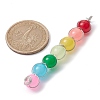 Colorful Imitation Jade Glass Round Bead Pendants PALLOY-JF02449-02-2