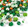 80Pcs 8 Styles Printed Wood European Beads WOOD-TA0002-98-3