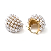 304 Stainless Steel & Plastic Pearls Hoop Earrings for Women EJEW-S236-03G-3