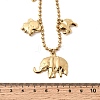 316L Surgical Stainless Steel Baby Elephant Mother Elephant Bib Necklaces for Mother's Day NJEW-D297-02G-5