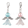 2Pcs 2 Colors Wedding Season Angel Glass Pearl & Acrylic Pendant Decorations HJEW-JM01920-1-1