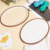 PP & PVC Plastic Imitation Wood Cross Stitch Embroidery Hoops DIY-WH20055-058B-03-4