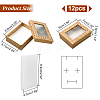 Heart Print Rectangle Paper Storage Gift Boxes with Clear Window CON-WH0095-36A-2