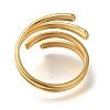 304 Stainless Steel Wrap Open Cuff Ring for Women RJEW-F161-02G-13-3