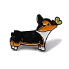 Creative Cartoon Cute Corgi Dog Zinc Alloy Brooches JEWB-U001-01B-1