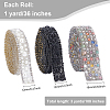 BENECREAT 3Yards 3 Style Plastic Glitter Hotfix with Resin Rhinestone DIY-BC0003-35-2