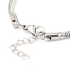 Unisex 304 Stainless Steel Round Snake Chain Bracelets BJEW-H541-02A-P-2