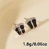 304 Stainless Steel Exaggerated Footprint Stud Earrings BU6703-1-2