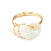 Natural Spiral Shell Finger Rings RJEW-TA00167-3