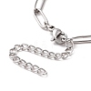 304 Stainless Steel Paperclip Chain Bracelet for Men Women BJEW-E031-03P-06-3