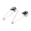 Star 316 Surgical Stainless Steel Safety Pin Hoop Earrings for Women EJEW-Z050-31B-AS-2